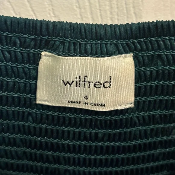 Aritzia Wilfred Bridgerton Dress Emerald Green Square-Neck Long Sleeve Size 4 - Picture 3 of 6